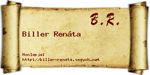 Biller Renáta névjegykártya
